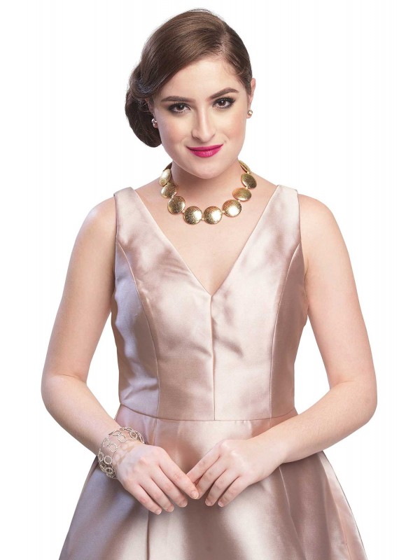 Caressa By Zenitex Golden Metal Alloy Necklace Adorned With Beads