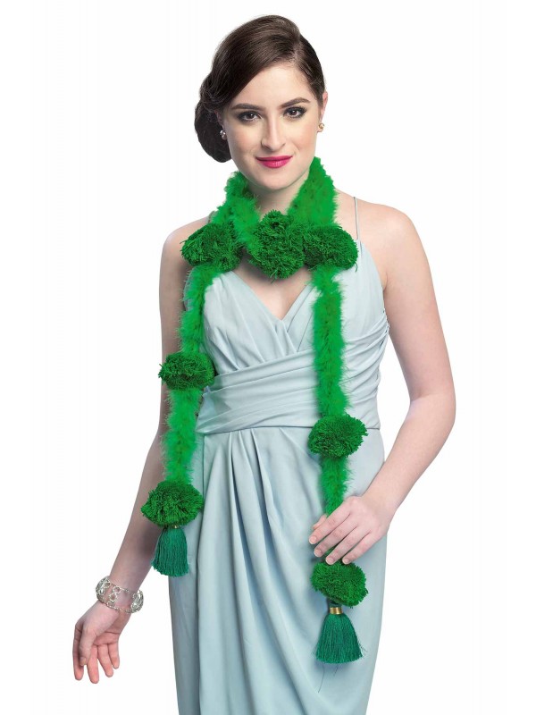 Caressa By Zenitex Green Woollen Tuft With Tasselled And Fur Tasselled (Green) Fantasy Wear