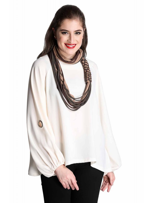 Caressa By Zenitex Multicolour Cotton Lycra Scarf Necklace