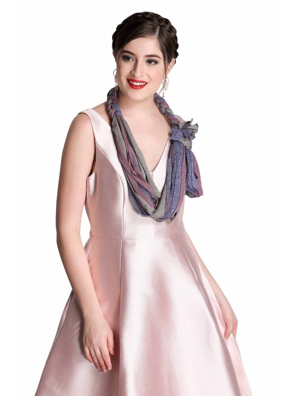 Caressa By Zenitex Multicolour Cotton Lycra Printed Necklace