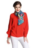 Caressa By Zenitex Multicolour Digital Printed Jute Woollen Beads Lace Scarf