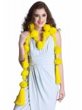 Caressa By Zenitex Yellow Woollen Tuft With Tasselled And Fur Yellow Tasselled Fantasy Wear