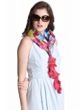 Caressa By Zenitex Digital Print Multicolour Jute Tasselled Scarf