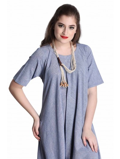 Caressa By Zenitex Cream Cotton Brown Thread Necklace With Wooden Beads